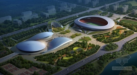 泰州体育馆资料下载-[江苏]现代风格大型体育综合体建筑设计方案文本（含CAD）