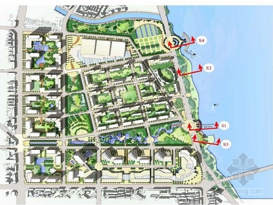北塘河滨水景观规划设计资料下载-[绵阳]绿色网络模式的滨水城市景观规划方案