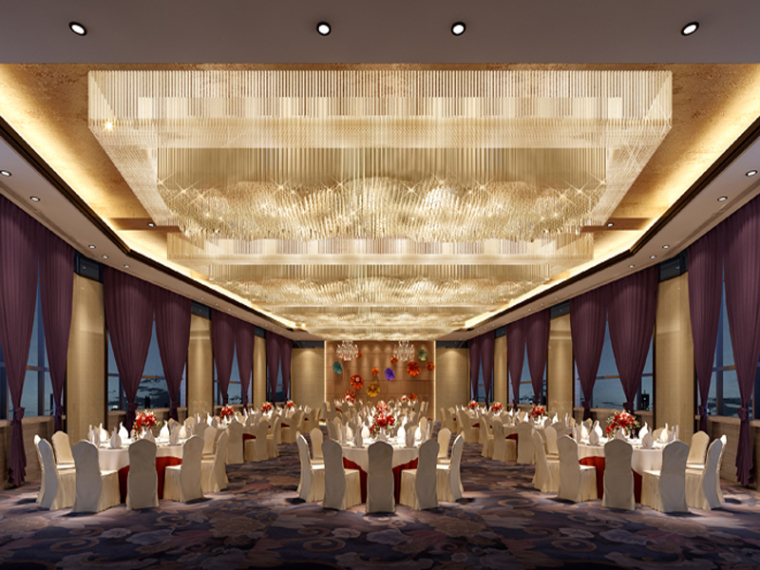 时尚宴会厅3D模型资料下载-时尚华丽宴会厅3D模型下载