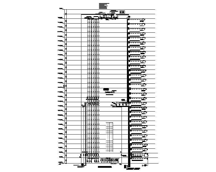 山东知名地产超高层办公建筑给排水设计施工图-消火栓及喷淋系统原理图