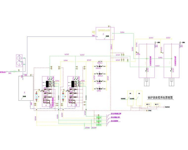 锅炉房电气施工设计图纸全套（含自控原理及变频控制）-锅炉房自控系统原理图
