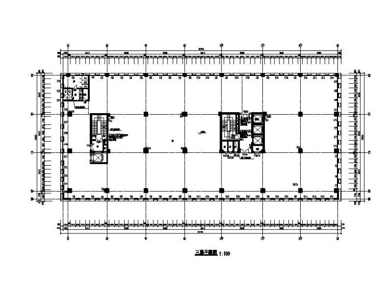[宁夏]高层框剪结构美容医院建筑施工图-高层框剪结构美容医院建筑平面图