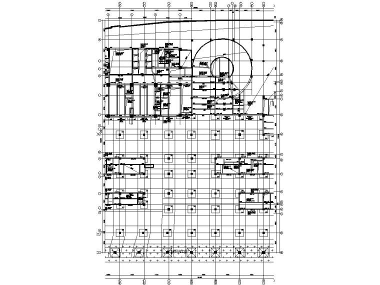 [广东]多栋复杂框筒超高层写字楼施工图（CAD、PDF与PLT三版本）-地下一层夹层（三段）X向梁配筋图.jpg