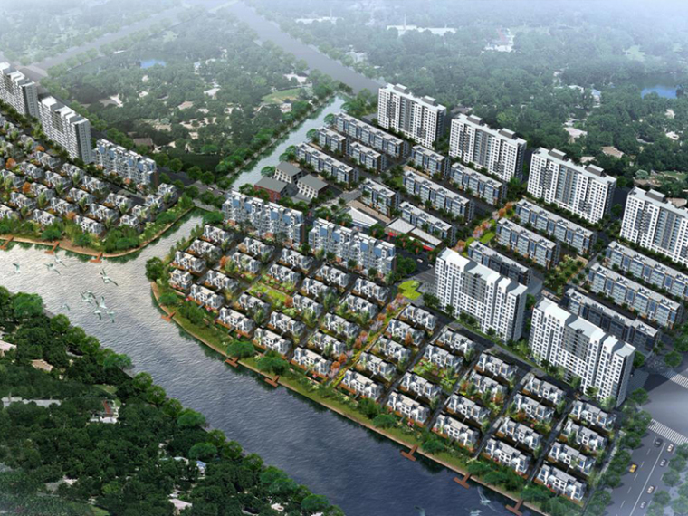 住宅小区项目规划方案图资料下载-[上海]金地湾现代居住小区规划方案文本
