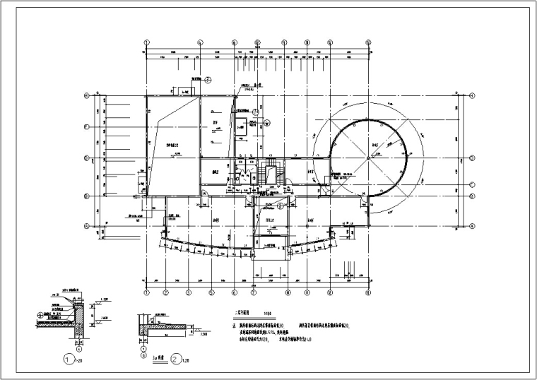 现代多层会所建筑设计方案施工图CAD-4