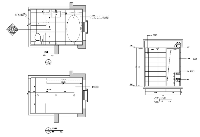 [四川]成都国建新城A2-a户型装修施工图-主卫立面图