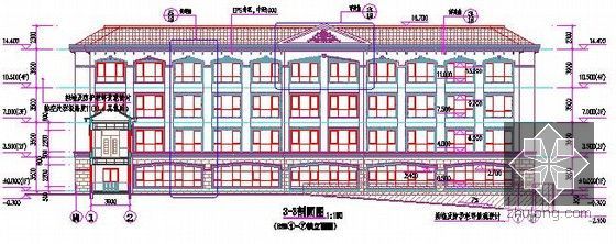 [山东]2014年公寓楼建筑安装工程预算书(含全套图纸)-B1-3#立面图.jpg