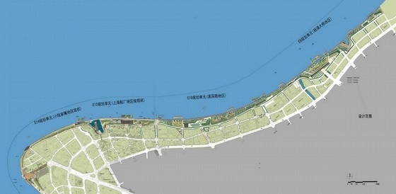 [上海]城市要塞滨江沿岸控制性规划设计方案-总平面图 