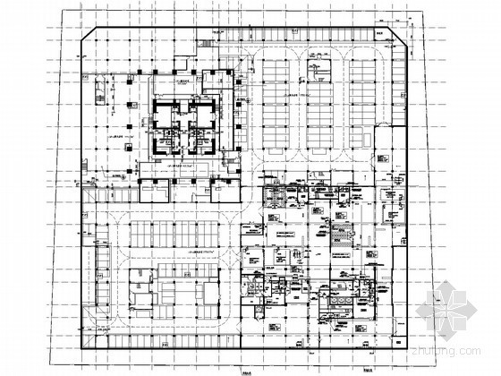 [深圳]68层超高层大厦及其附楼给排水全套图纸（大空间智能灭火 超细干粉灭火）-地下三层(战时)平面图 