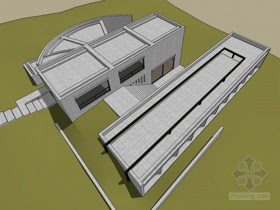 安藤忠雄小筱邸住宅资料下载-小筱邸住宅SketchUp模型下载