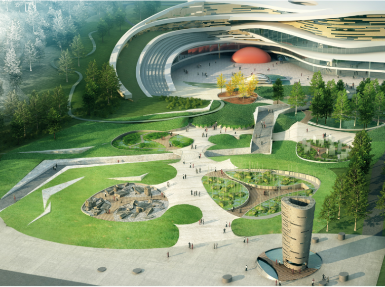 博物馆竞赛建筑资料下载-[江苏]南京汤山国家地质公园博物馆景观概念设计（PPT61页）
