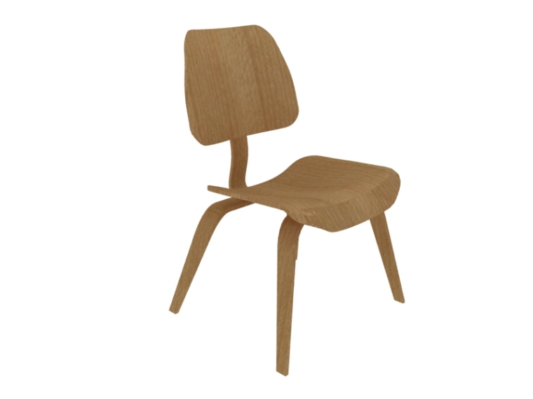 时尚椅子SU模型资料下载-时尚木制椅子3D模型下载