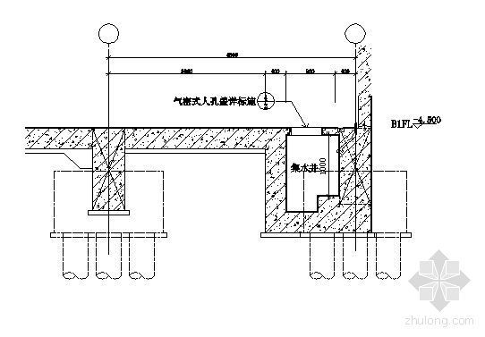 基坑明沟集水井降水资料下载-集水井剖面详图(室内)