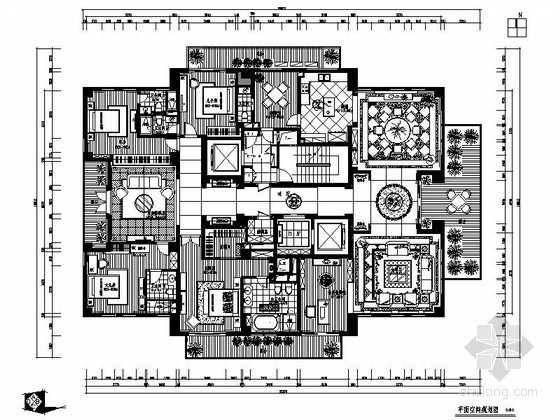 高端公寓规划资料下载-高端公寓五居室装饰施工图