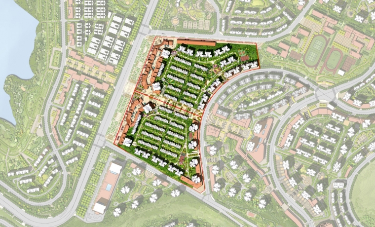 [重庆]新中式大型住宅区建筑设计方案文本总平面图