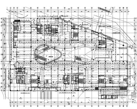 [北京]12万平米著名商业综合体建筑给排水图纸（雨水虹吸排水 中水系统 ）-首层消防平面图 