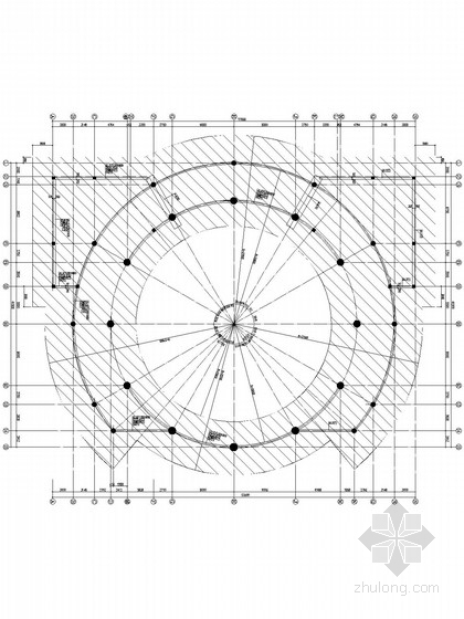 圆形建筑施工图资料下载-圆形天井框架商场结构施工图