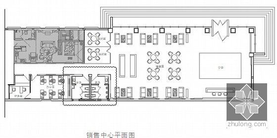 [北京]售楼中心室内精装修及水电安装工程清单报价书（附全套图纸及效果图）-售楼中心平面图