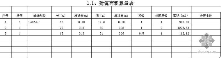 装饰工程量计算实例表格资料下载-建筑装饰工程量计算表格