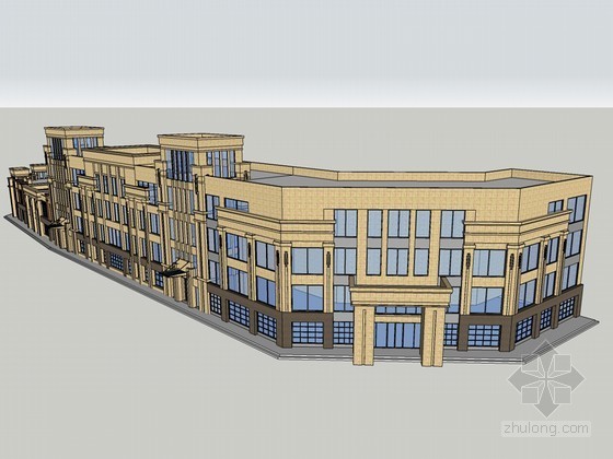 欧式商业建筑图片资料下载-欧式商业SketchUp模型下载
