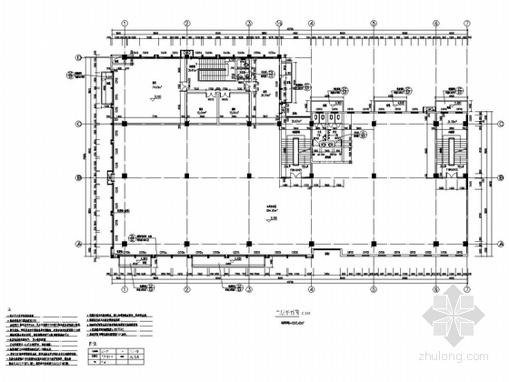 五层框架结构垃圾焚烧厂综合楼结构图（含建筑图）-平面图