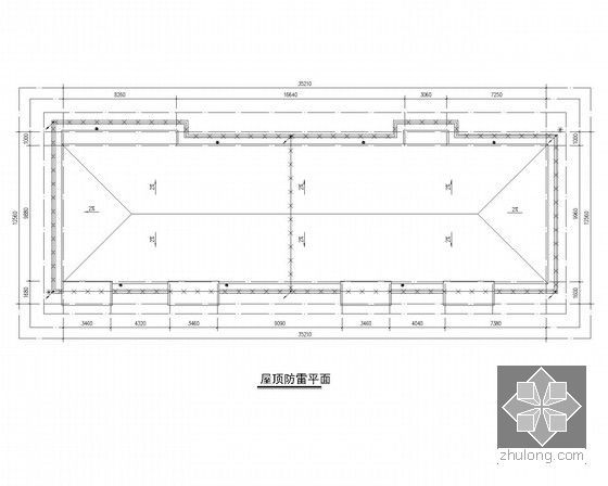 [浙江]住宅小区水泵改造及公共厕所电气设计施工图纸107张-屋顶防雷平面