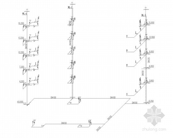 建筑给排水工程课程设计-污水系统图 