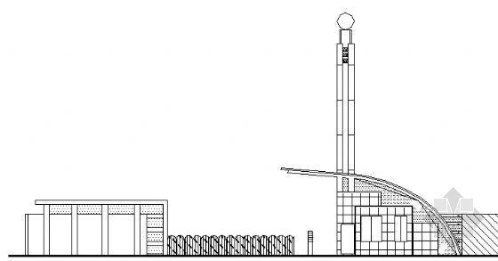 小区大门建筑设计资料下载-某中学大门建筑设计方案