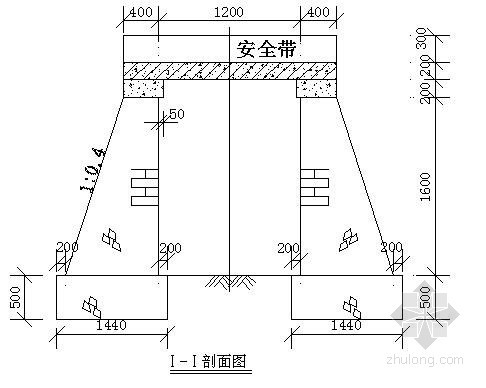 农田渠道设计图资料下载-1.2米跨渠道板桥设计图