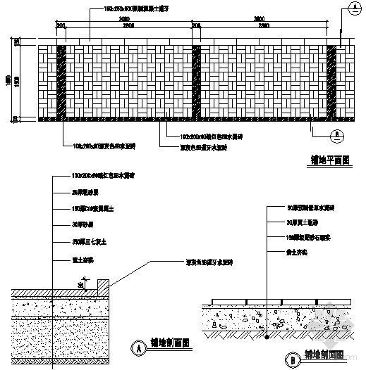 花岗石铺地大样资料下载-铺地大样图