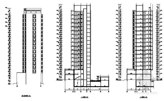 [绥中县]某十八层小区一号商业住宅楼建筑施工图-剖面图
