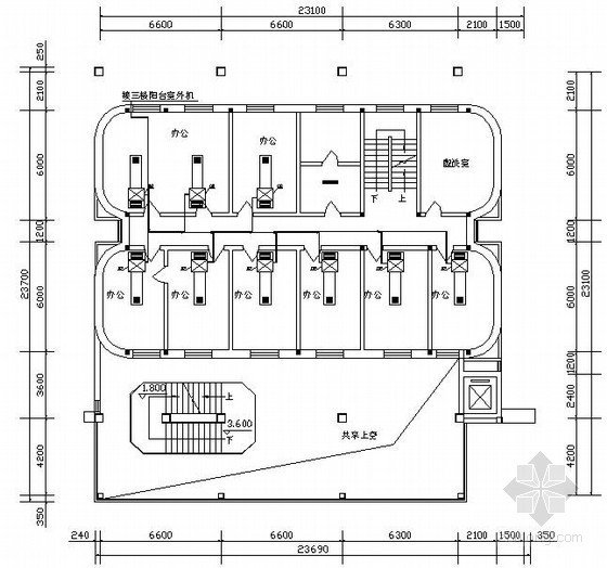 小型饭店厨房设计平面图资料下载-小型档案馆多联机系统平面图