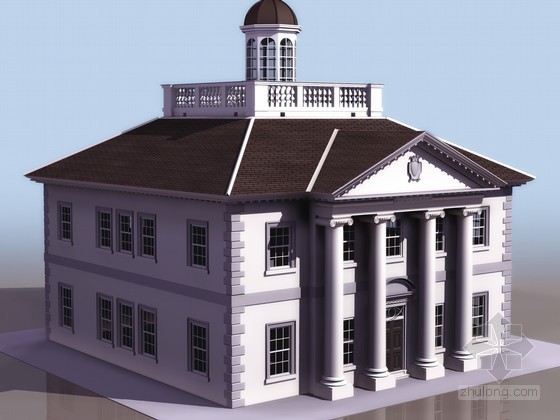简欧风格洗浴中心资料下载-简欧风格建筑3D模型