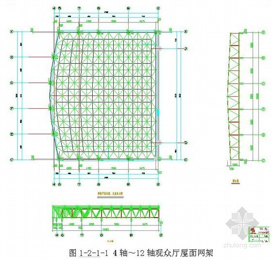 彩钢板钢屋面施工方案资料下载-[山东]剧场屋面网架钢结构施工方案(创青岛杯)