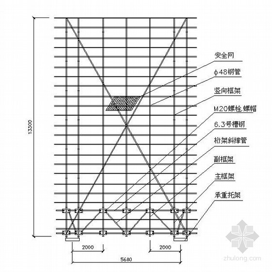 脚手架CAD节点详图资料下载-[湖南]住宅工程脚手架施工方案(节点详图)
