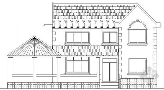 二层半小别墅图纸资料下载-某二层小别墅建筑方案图3