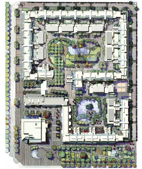 小居住区宁波万科金色水岸资料下载-成都知名地产金色花园景观设计方案
