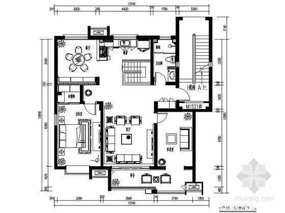 中式建筑全套施工图资料下载-[山东]某中式复式样板间全套施工图