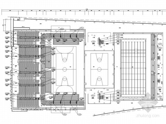 [四川]文化体育中心空调通风及防排烟系统设计施工图（大院出品）-三层A区空调风管平面图 