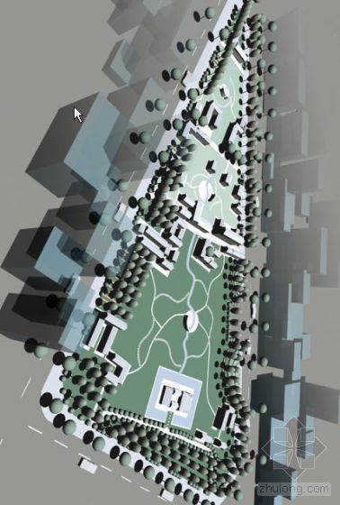 三角广场景观资料下载-某三角地广场景观规划