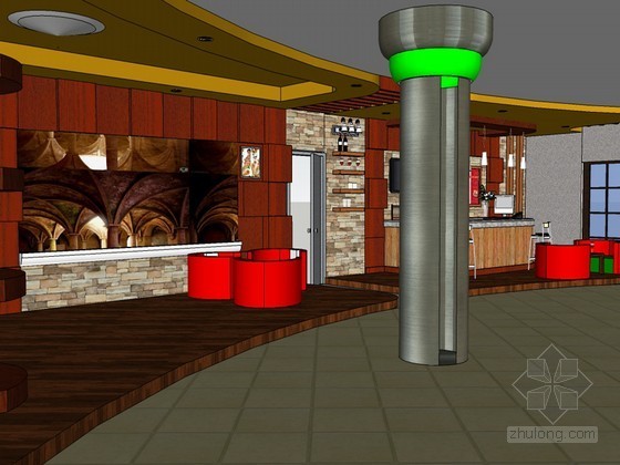 现代餐厅su模型资料下载-餐厅SketchUp模型下载