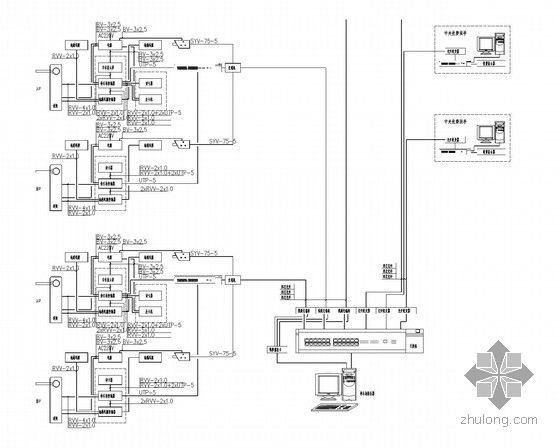 [大理]住宅商业区地下室项目强弱电施工图58张（新火规 车库 设备房）-停车场管理集中收费系统图