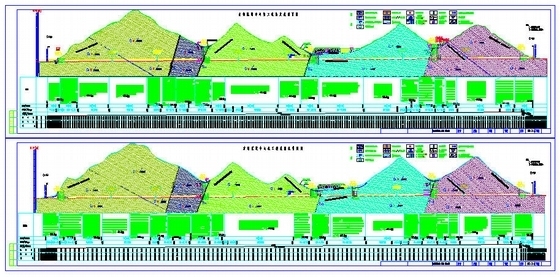 [广西]双向分离式隧道施工图99张（穿越山体）-隧道纵断面