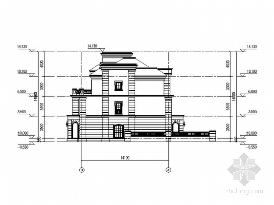 [江苏]环湖地块现代风格高层住宅区规划设计方案文本（含详细CAD 两个地块）-环湖地块现代风格高层住宅区规划剖面图