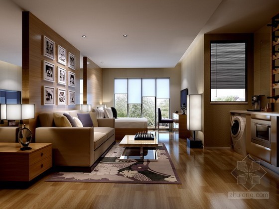 米兰温馨舒适型公寓资料下载-温馨舒适公寓房3d模型下载
