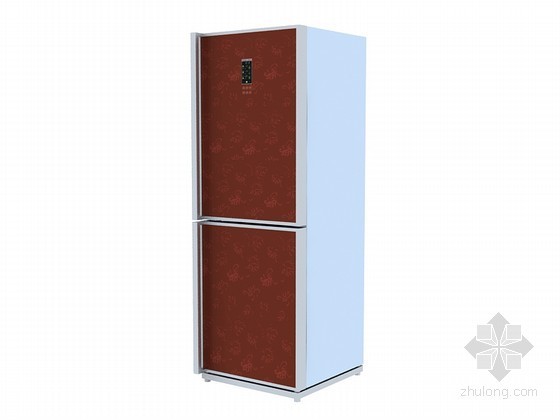 三门冰箱3D模型资料下载-智能双门冰箱3D模型下载