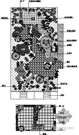 花园绿化平面资料下载-某小型办公楼屋顶花园绿化设计平面