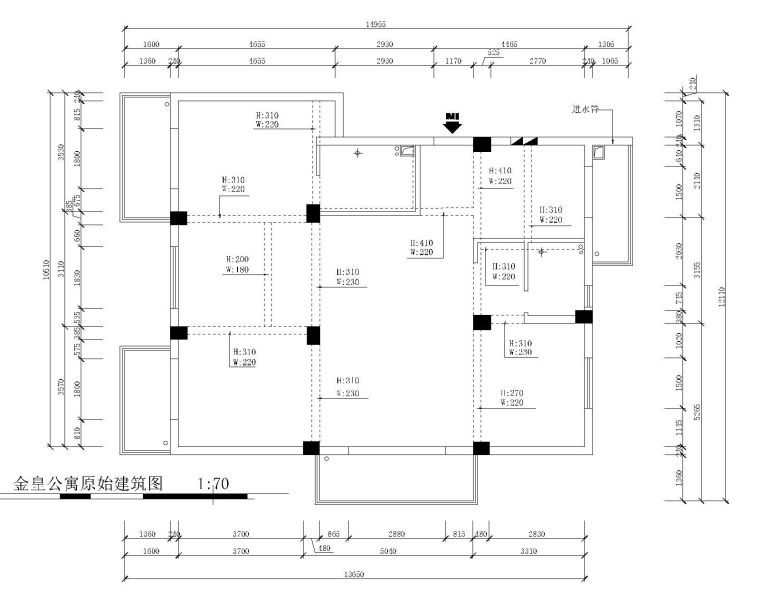 建筑高逼格分析图资料下载-[福州]金皇公寓高逼格现代风施工图设计