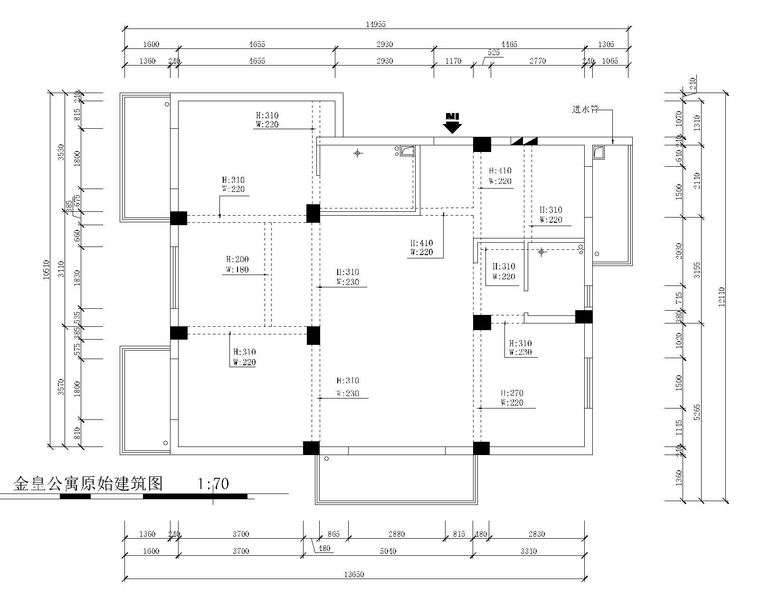 公寓式住宅建筑施工图设计资料下载-[福州]金皇公寓高逼格现代风施工图设计