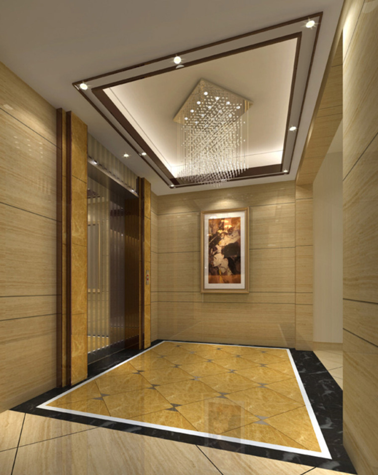 电梯间.电梯厅设计案例效果图-电梯间效果图 (5)